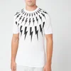 Neil Barrett Men's Fairisle Thunderbolt T-Shirt - White/Black - Image 1