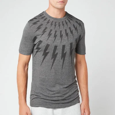 Neil Barrett Men's Fairisle Thunderbolt T-Shirt - Black/Grey