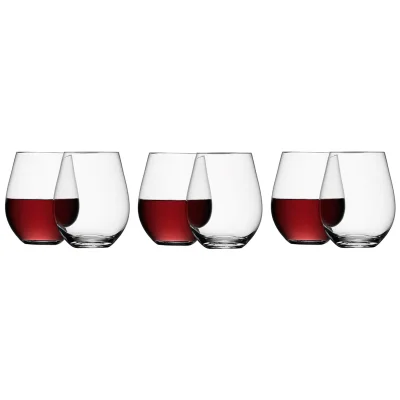 LSA Wine Stemless Red Wine Glasses 530ml - Set of 6