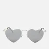 Saint Laurent Women's Loulou Heart Shaped Metal Frame Sunglasses - Silver - Image 1