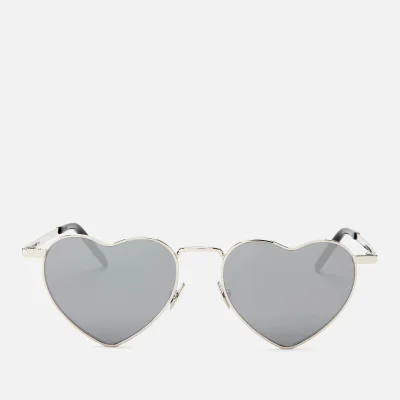 Saint Laurent Women's Loulou Heart Shaped Metal Frame Sunglasses - Silver