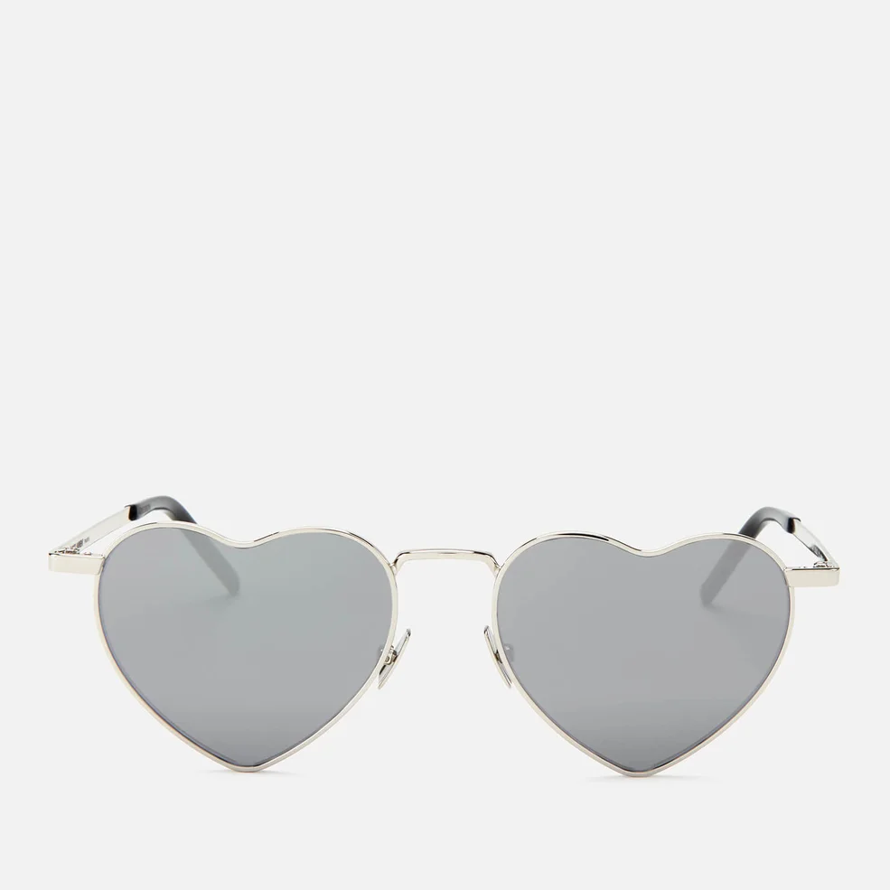 Saint Laurent Women's Loulou Heart Shaped Metal Frame Sunglasses - Silver Image 1
