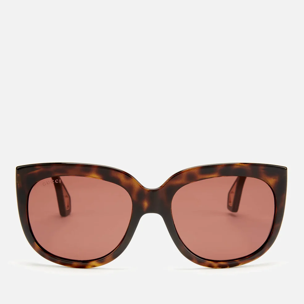Gucci Women's Injection Visor Sunglasses - Havana/Brown Image 1