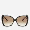 Gucci Women's Butterfly Acetate Sunglasses - Black/Brown - Image 1