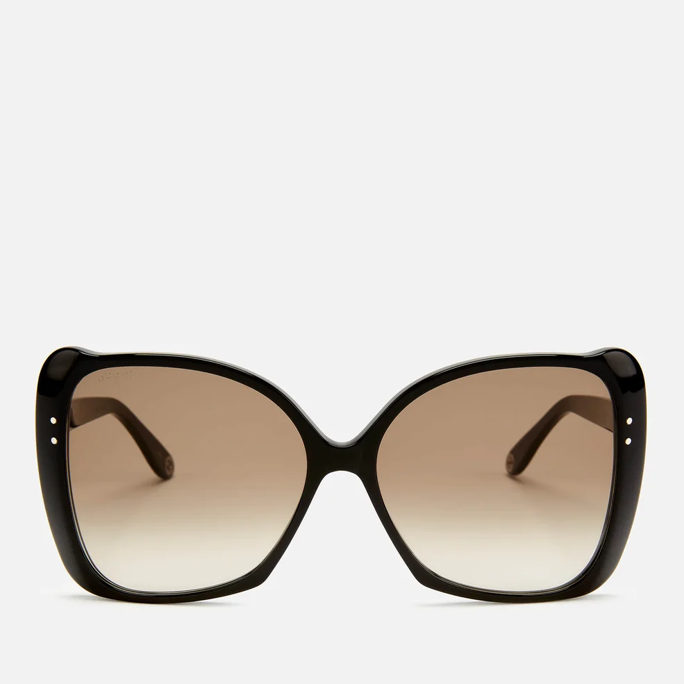 Gucci Women's Butterfly Acetate Sunglasses - Black/Brown Image 1