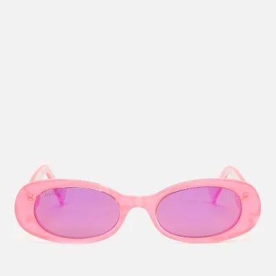 Gucci Women's Oval Frame Acetate Sunglasses - Pink