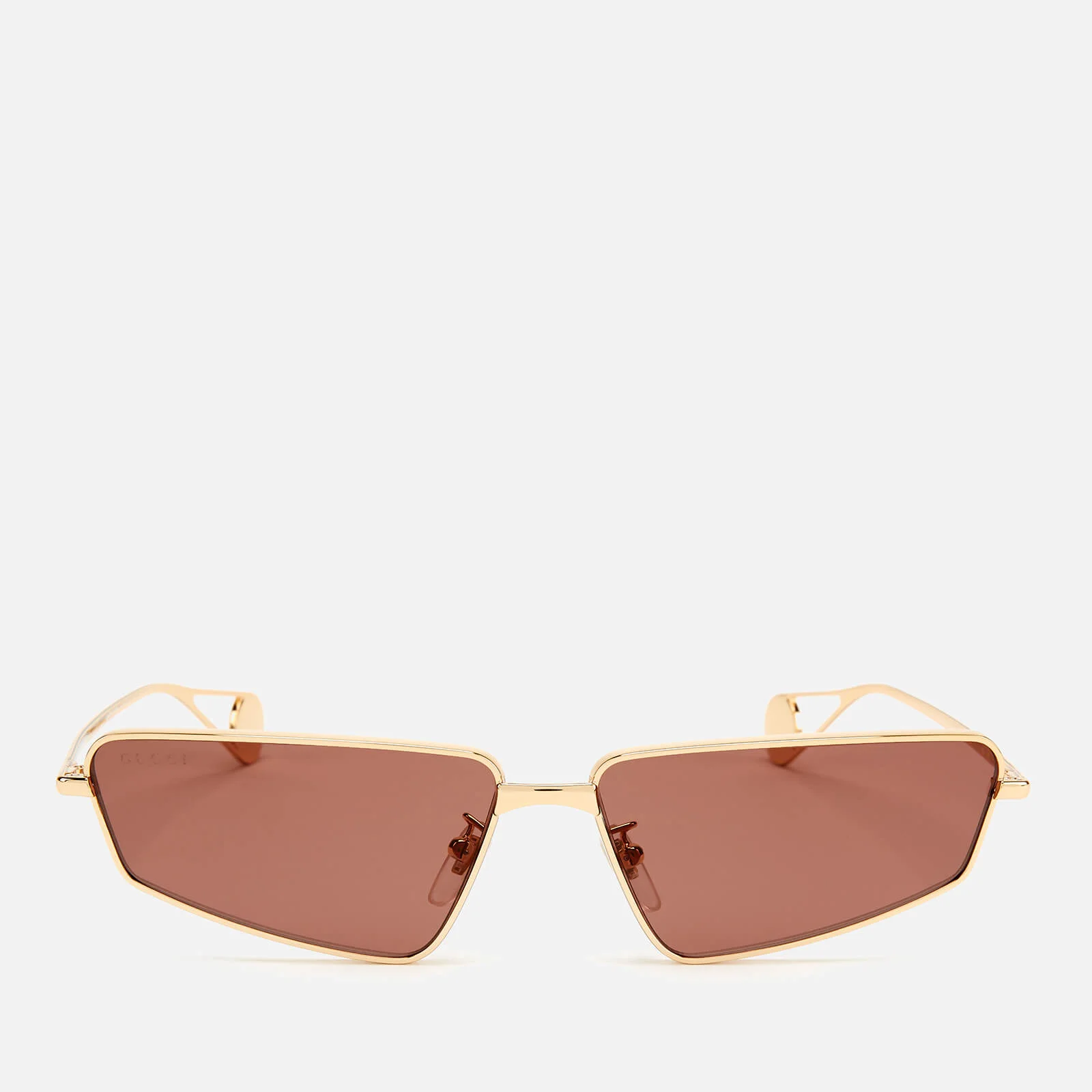 Gucci Women's Small Frame Metal Sunglasses - Gold/Red Image 1