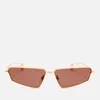 Gucci Women's Small Frame Metal Sunglasses - Gold/Red - Image 1