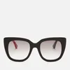 Gucci Women's Cat Frame Logo Sunglasses - Black/Grey - Image 1