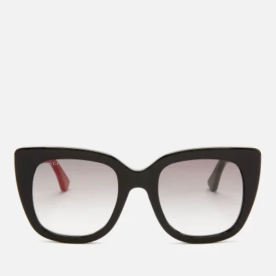 Gucci Women's Cat Frame Logo Sunglasses - Black/Grey