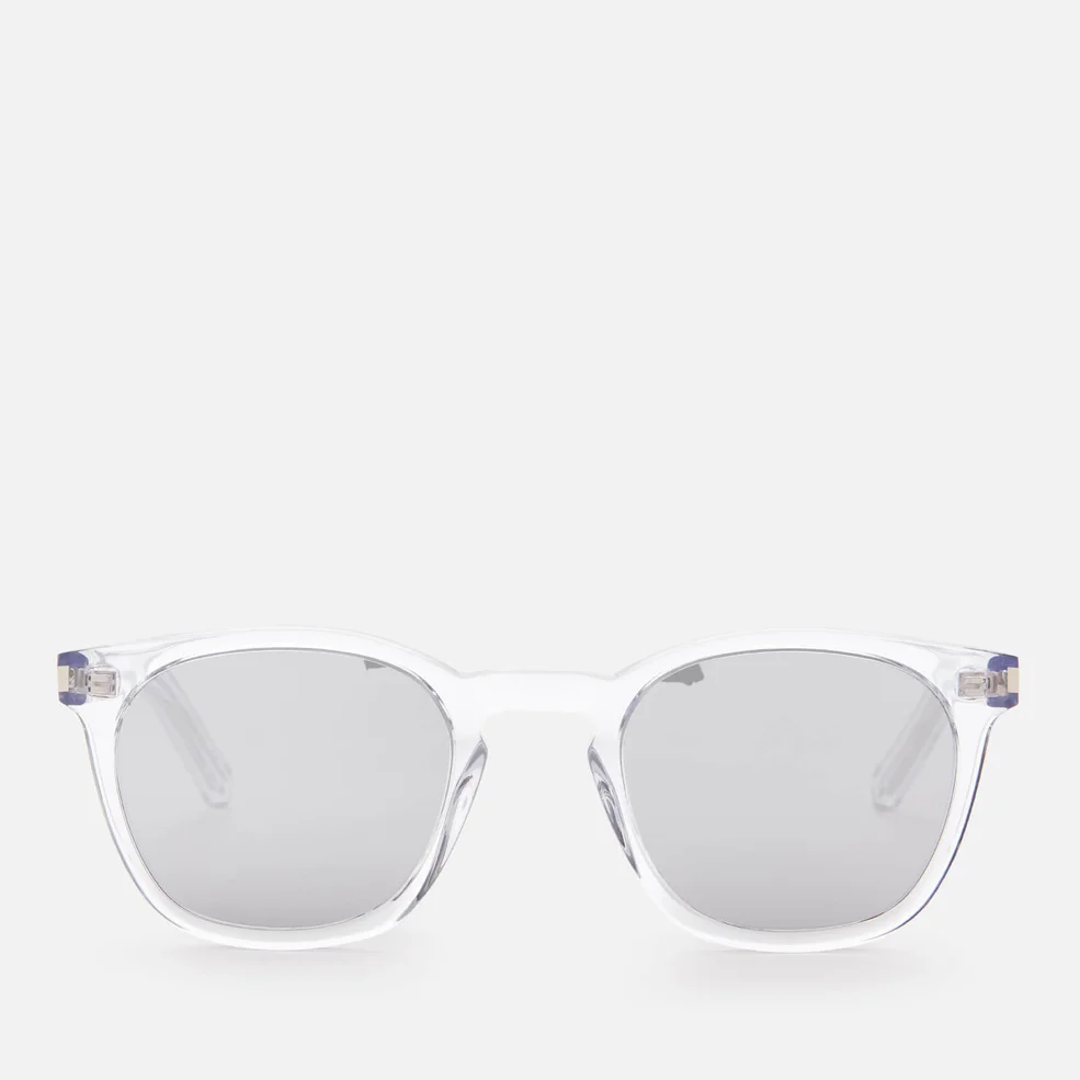 Saint Laurent Men's D-Frame Acetate Sunglasses - Crystal/Silver Image 1