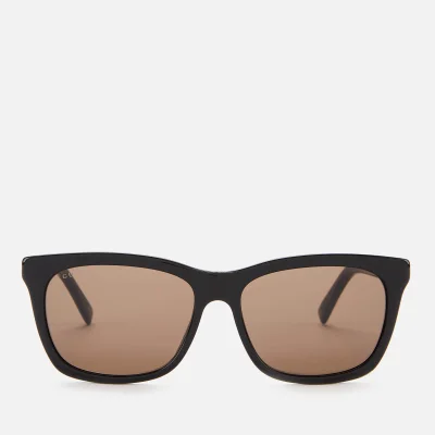 Gucci Men's Rectangle Frame Acetate Sunglasses - Black/Gold/Brown