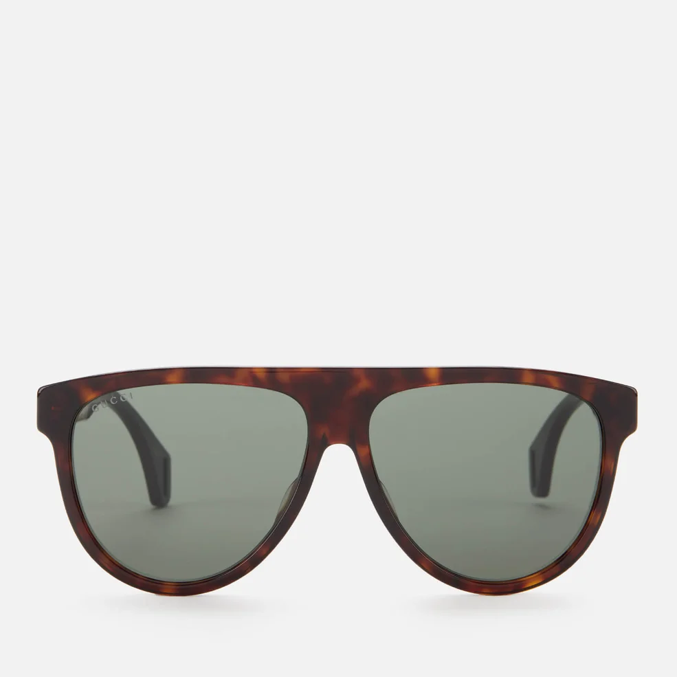 Gucci Men's Square Frame Tortoiseshelll Sunglasses - Havana Image 1