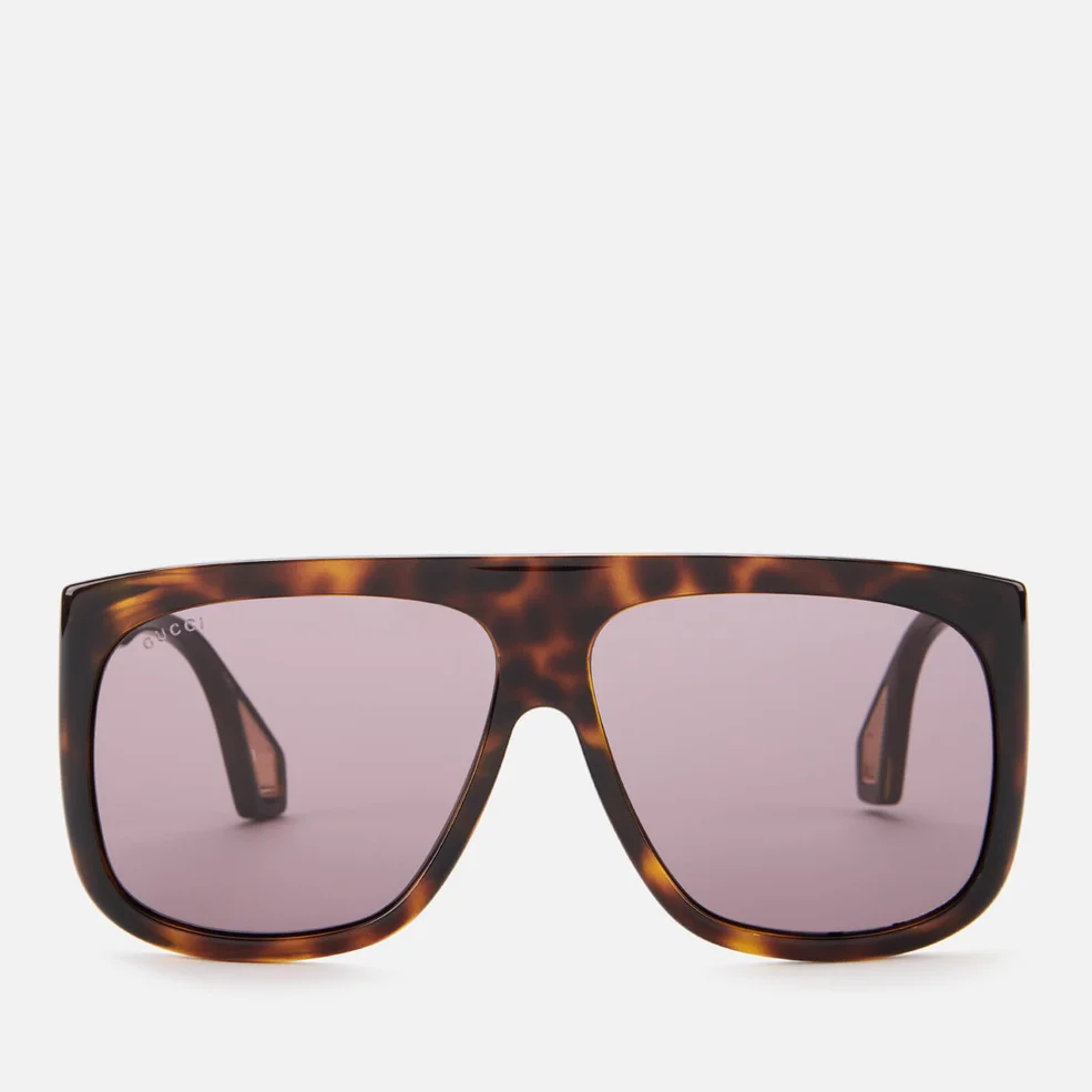 Gucci Men's Injection Square Frame Sunglasses - Havana/Grey Image 1