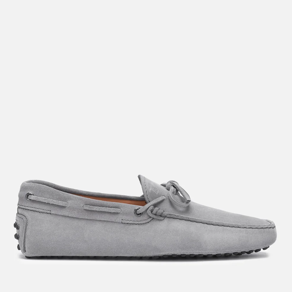 Tod's Men's Suede Lace Tie Gommini Driving Shoes - Grey Image 1