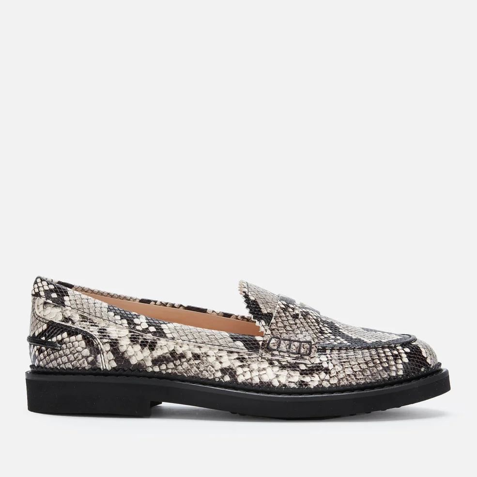 Tod's Women's Python Print Loafers - Rock Image 1