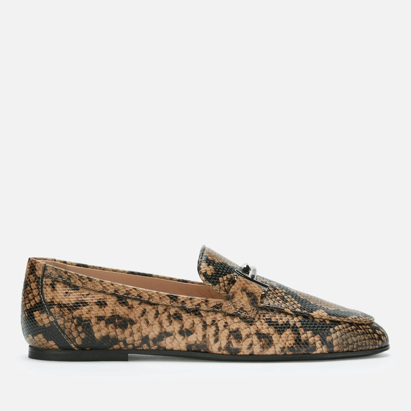 Tod's Women's Python Print T Logo Loafers - Clay Image 1