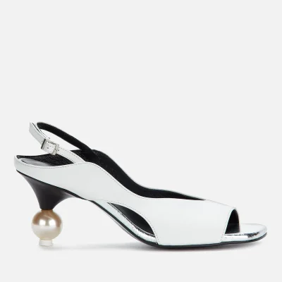 Yuul Yie Women's Vera Sling Back Heeled Sandals - White/Silver/Black