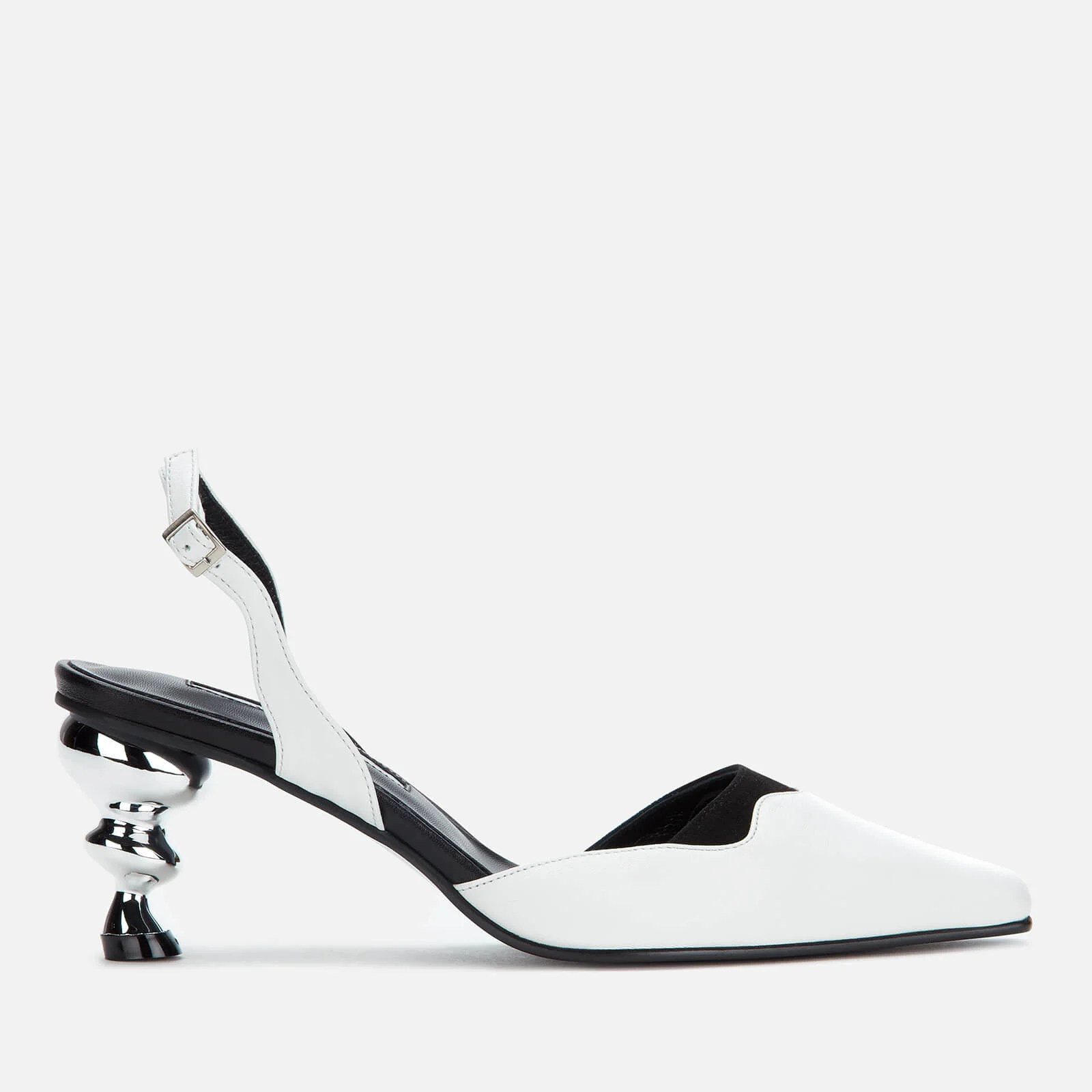 Yuul Yie Women's Lissom Sling Back Heeled Sandals - White/Black Image 1