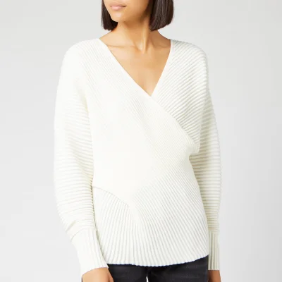 Victoria, Victoria Beckham Women's Drape Front Sweater - Ivory
