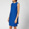 Victoria, Victoria Beckham Women's Pleated Shift Dress - Bright Blue - Image 1