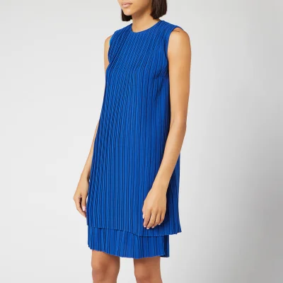 Victoria, Victoria Beckham Women's Pleated Shift Dress - Bright Blue