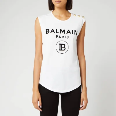 Balmain Women's Logo Tank Top - White