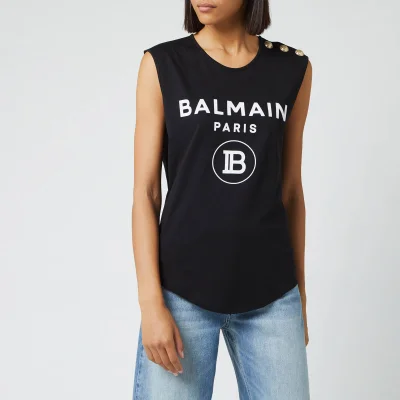 Balmain Women's Logo Tank Top - Black