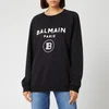 Balmain Women's Flocked Logo Sweatshirt - Black - Image 1