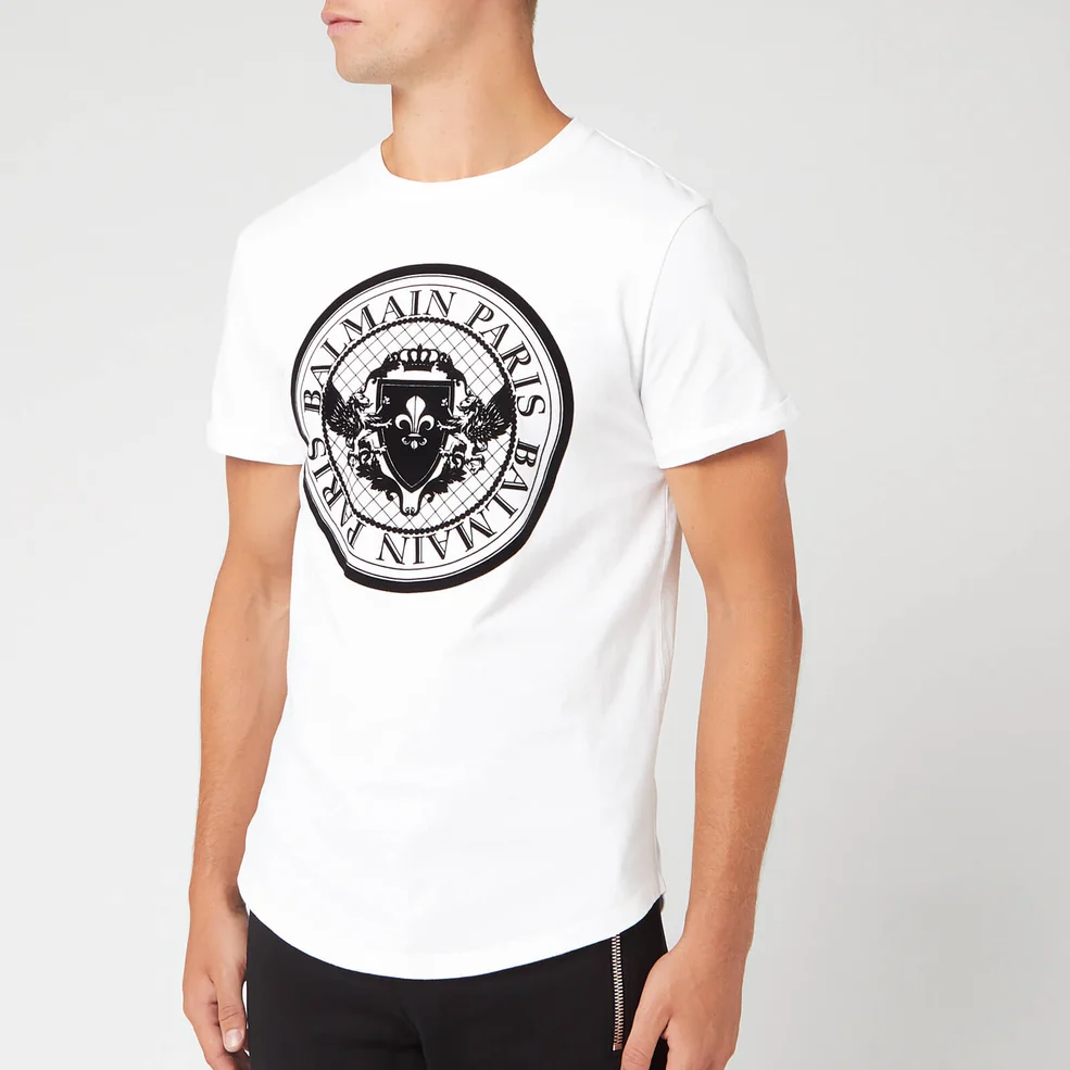 Balmain Men's Coin T-Shirt - Blanc/Noir Image 1