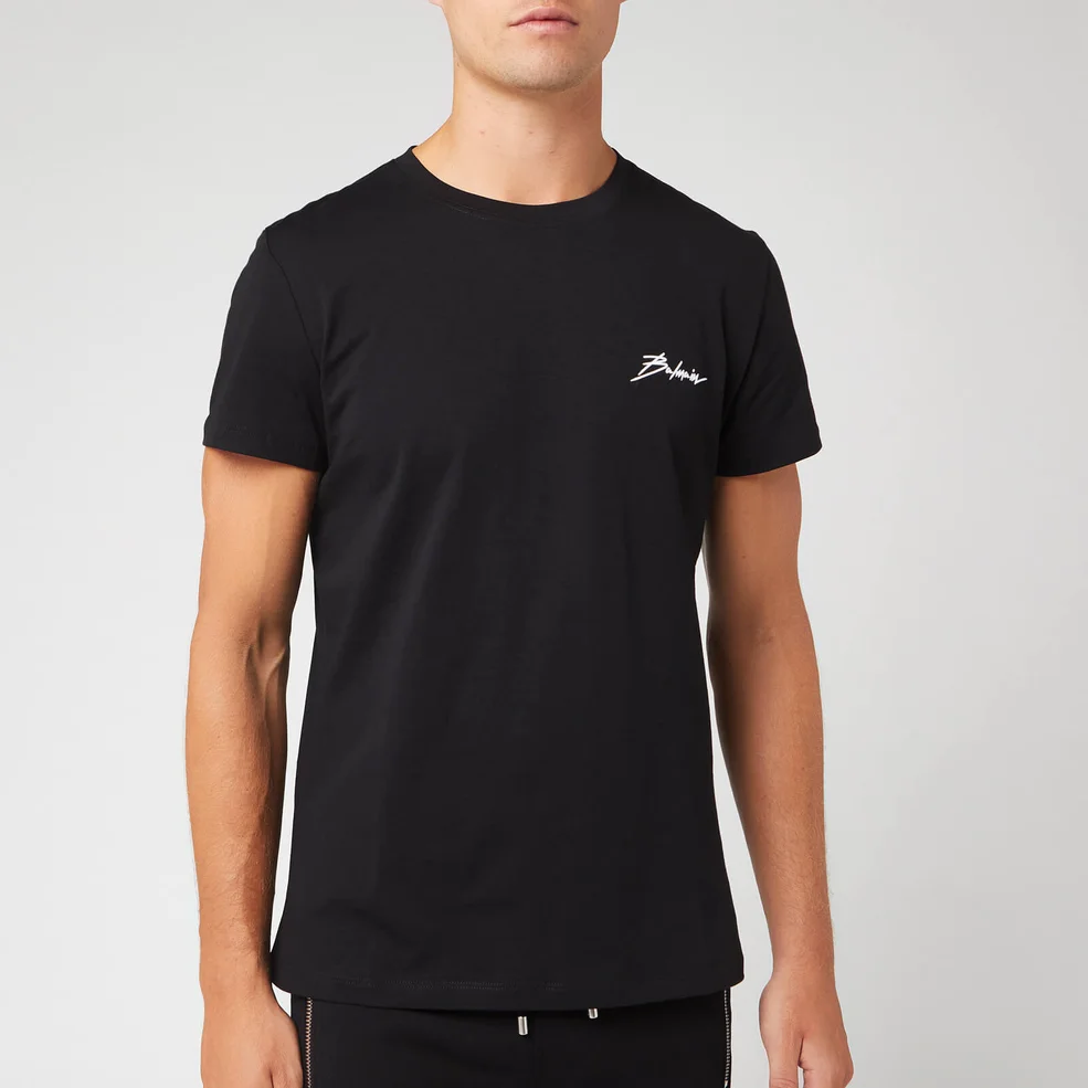 Balmain Men's Small Signature T-Shirt - Noir Image 1