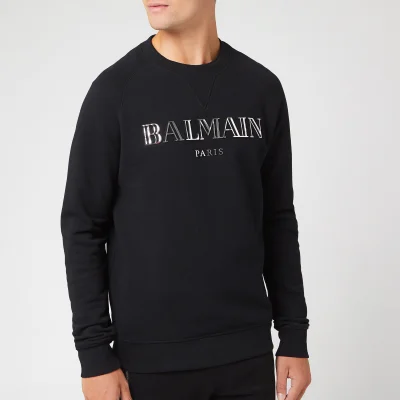 Balmain Men's Logo Sweatshirt - Noir/Argent