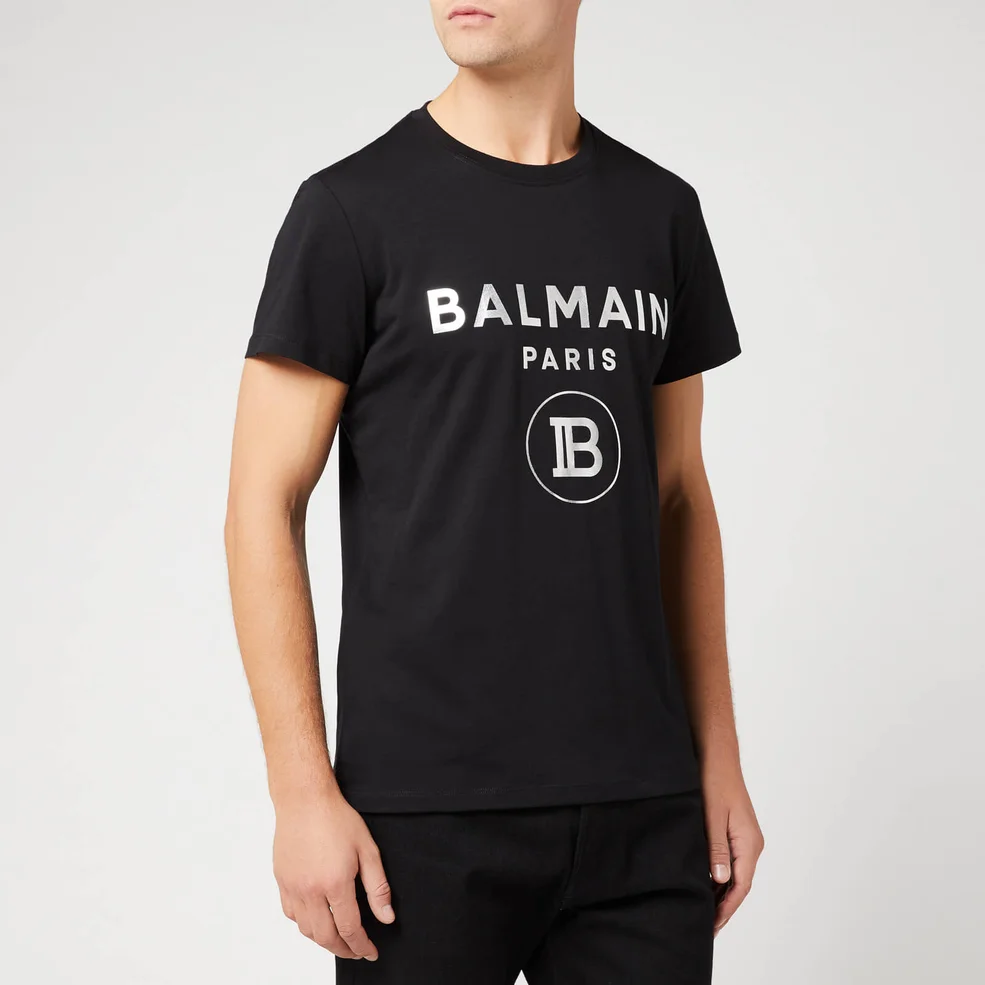 Balmain Men's Metallic T-Shirt - Noir/Oro Image 1