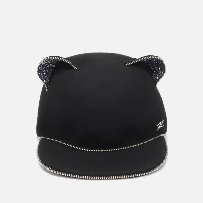 Karl Lagerfeld Women's Choupette Ears Zip Cap - Black