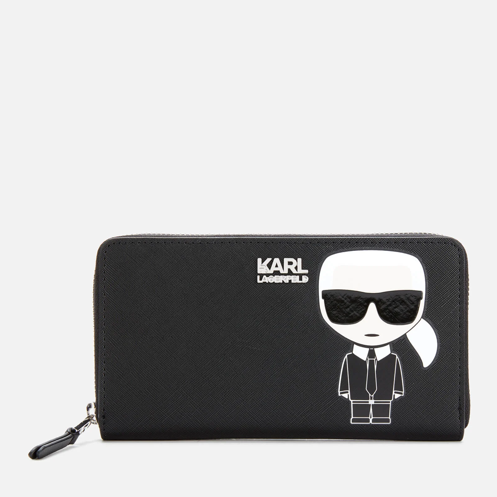 Karl Lagerfeld Women's K/Ikonik Zip Wallet - Black Image 1