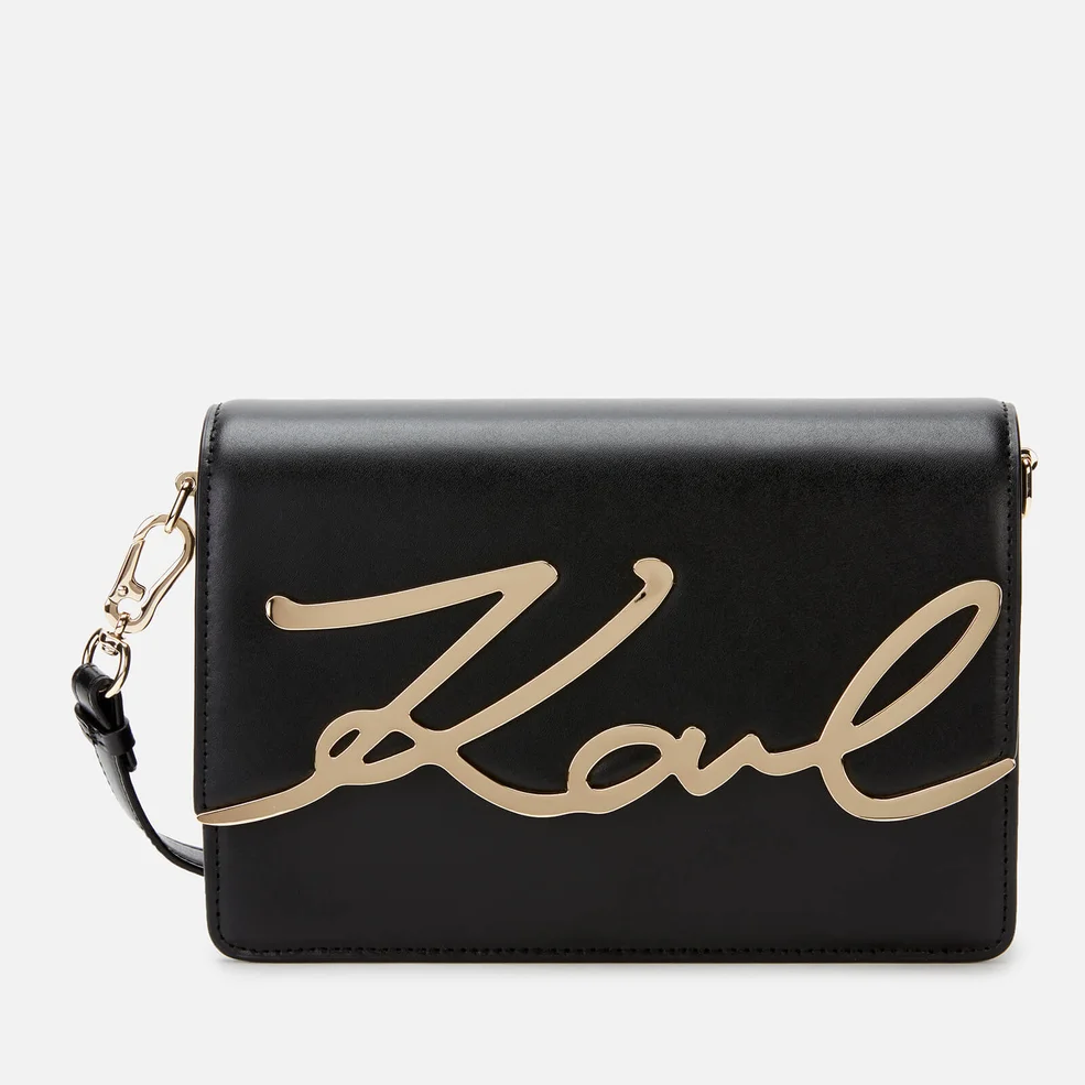 Karl Lagerfeld Women's K/Signature Shoulder Bag - Black/Gold Image 1