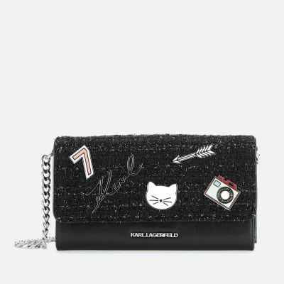 Karl Lagerfeld Women's K/Klassik Pins Wallet on Chain - Black