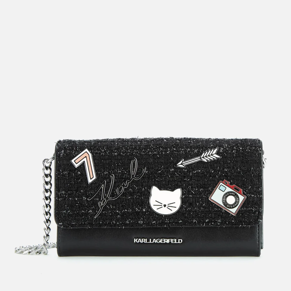 Karl Lagerfeld Women's K/Klassik Pins Wallet on Chain - Black Image 1