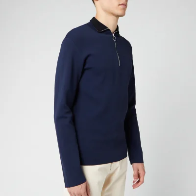 Maison Kitsuné Men's Technical Zipped Collar Pullover - Dark Navy