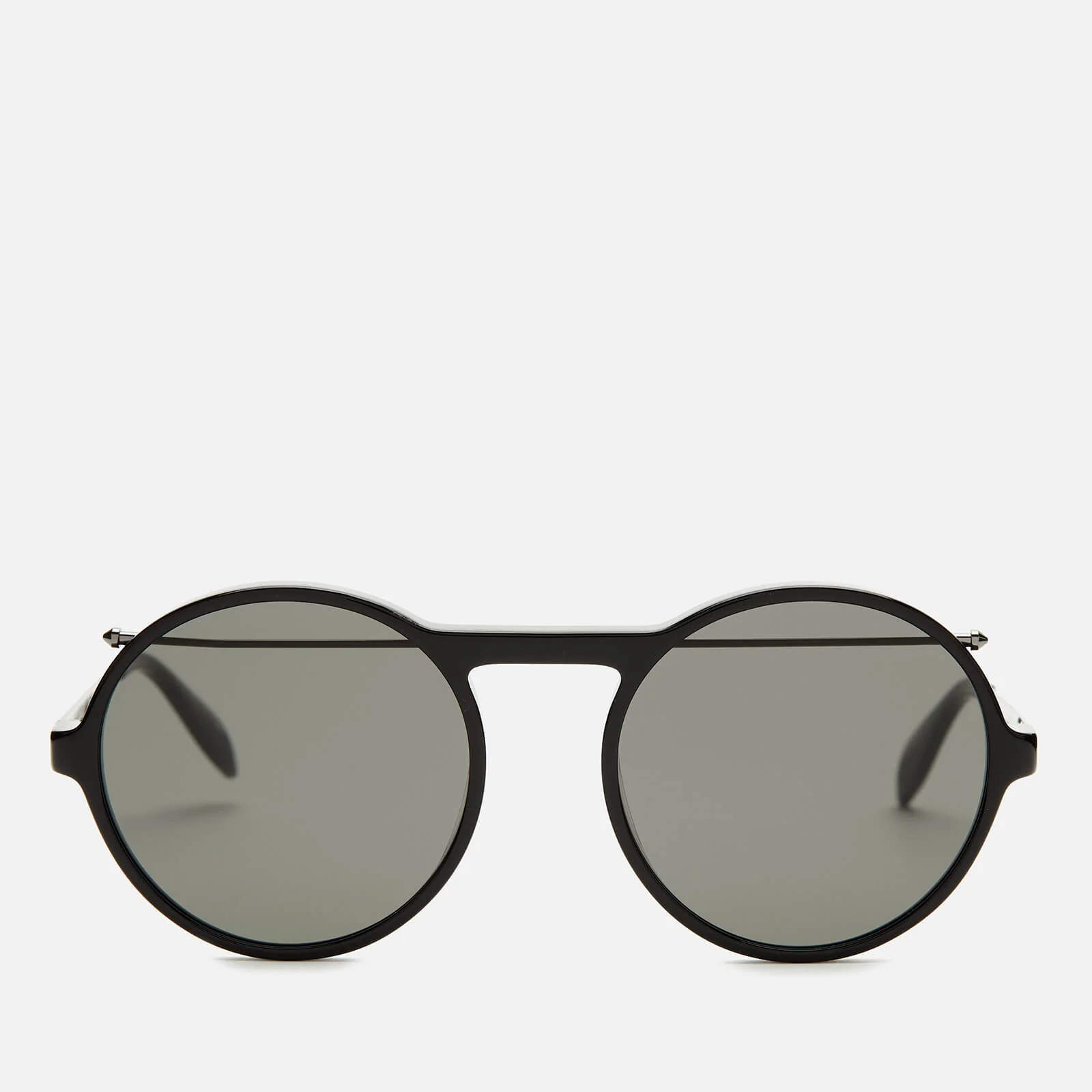 Alexander McQueen Men's Metal Round Frame Sunglasses - Black Image 1