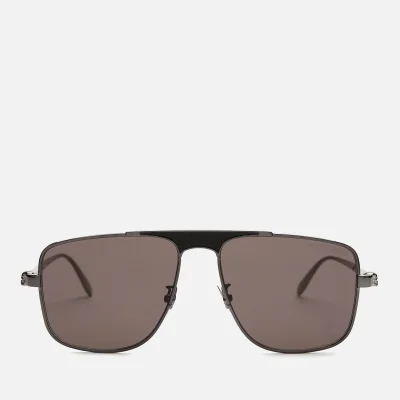 Alexander McQueen Men's Metal Aviator Style Sunglasses - Grey