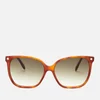 Alexander McQueen Women's Square Frame Acetate Sunglasses - Havana/Green - Image 1