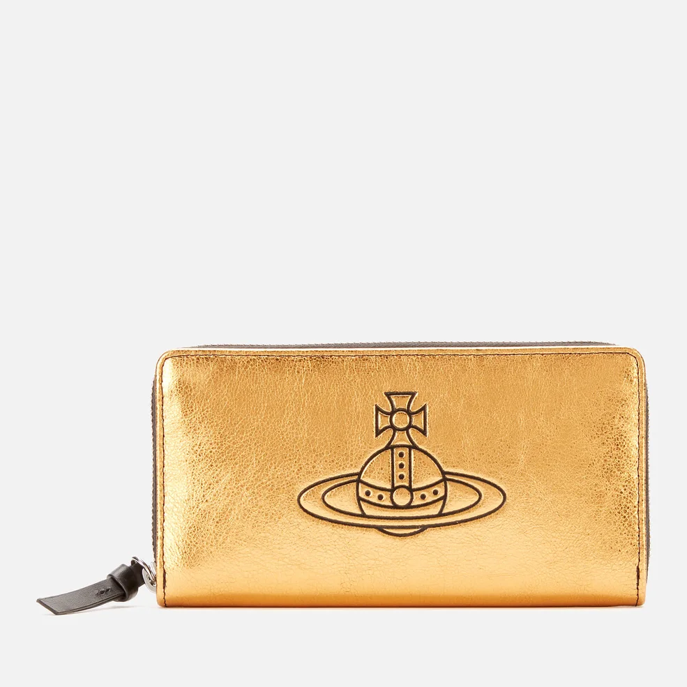 Vivienne Westwood Women's Anna Zip Round Wallet - Gold Image 1