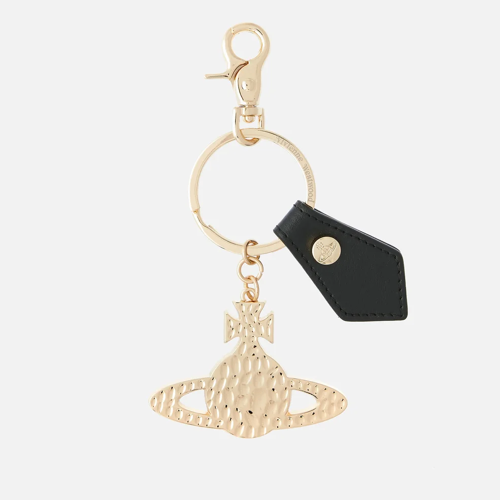 Vivienne Westwood Women's Gadget Hammered Orb Light Gold Keyring - Black Image 1