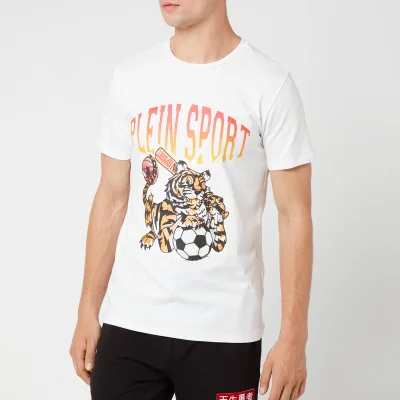 Plein Sport Men's Crew Neck Tiger T-Shirt - White
