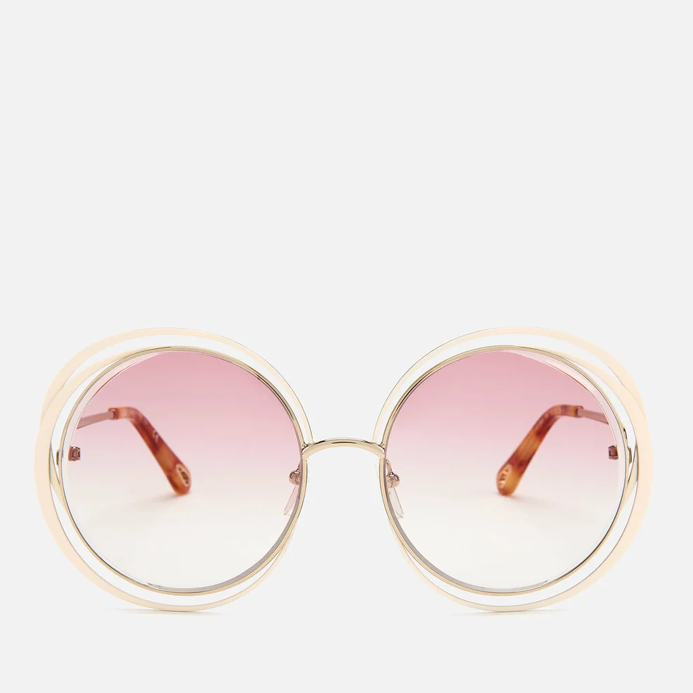 Chloé Women's Carlina Round Sunglasses - Gold/Ivory Image 1