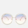 Chloé Women's Carlina Round Frame Sunglasses - Gold/Rainbow Lens - Image 1
