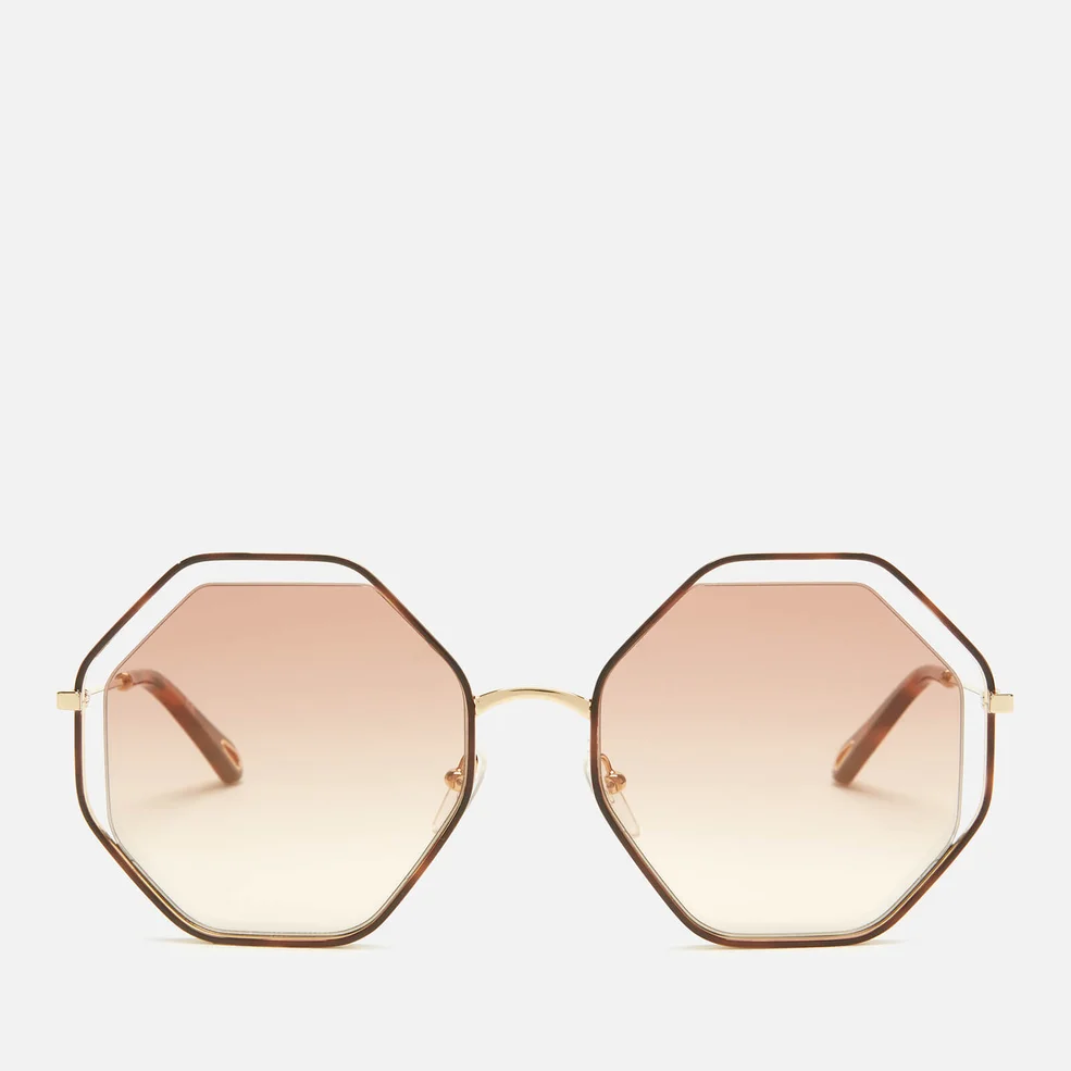 Chloé Women's Poppy Octagon Frame Sunglasses - Havana/Peach Image 1