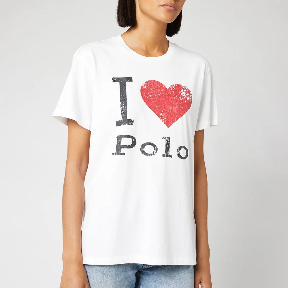 Polo Ralph Lauren Women's Big Heart Short Sleeve T-Shirt - White Image 1