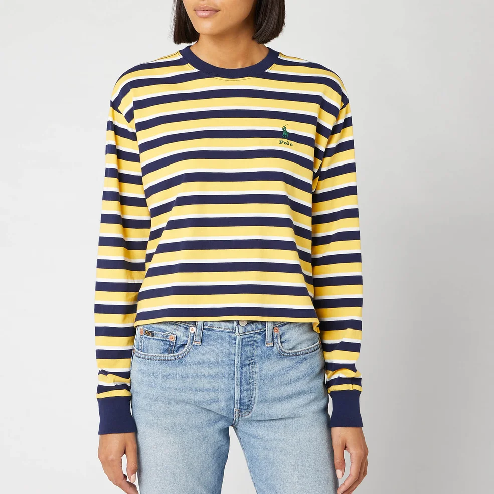 Polo Ralph Lauren Women's Stripe T-Shirt - Chrome Yellow/Multi Image 1